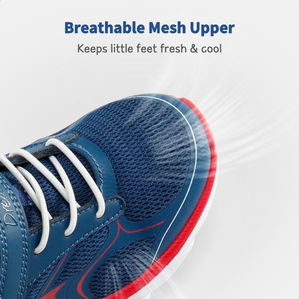 [EZ-Ons EZ-Plays] Kids Breathable Running Shoes - NAVY-RED - 2